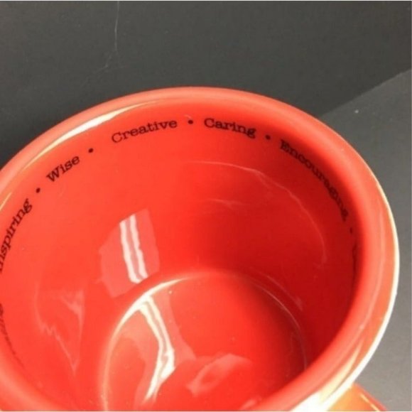 Papél Teacher Apple Mug Red White Gift Caring Encouraging Dedicated Patient BTS - Picture 5 of 7